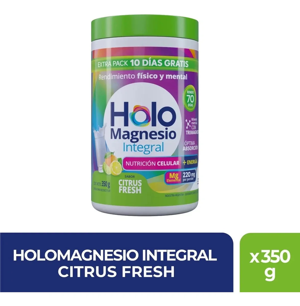 Holomagnesio Integral En Polvo Sabor Citrus X 350grs