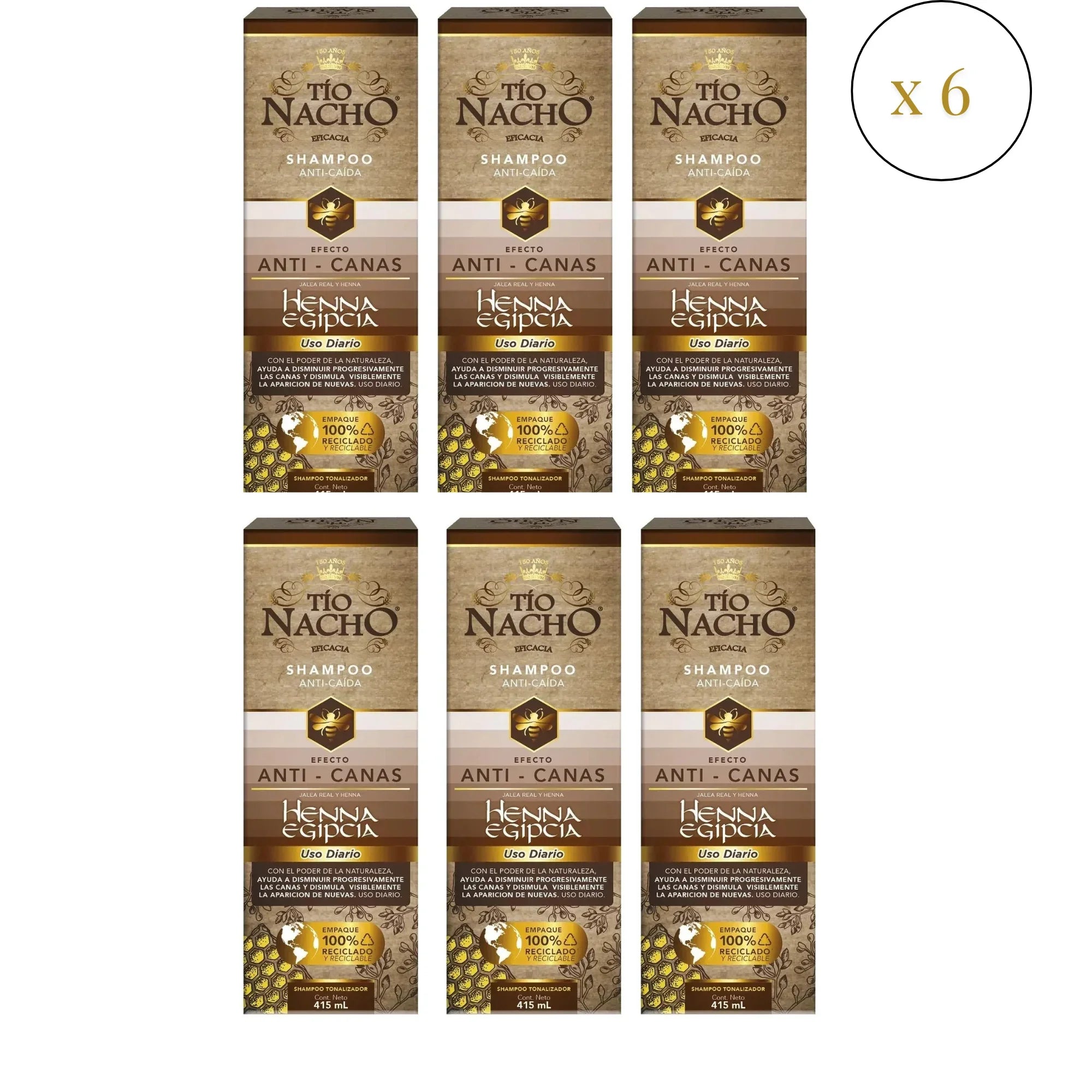 Pack X 6 Tio -nacho Anti Canas Henna Egipcia